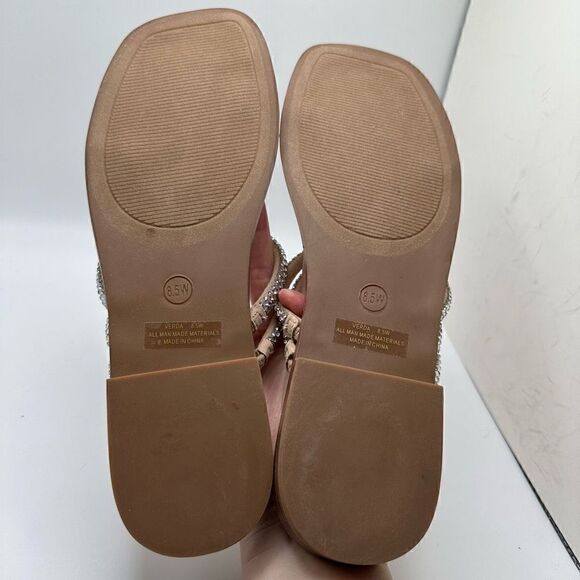 CUSHIONAIRE Women's rhinestone slide sandal +Memory Foam 8.5 WIDE SILVER - Picture 5 of 7